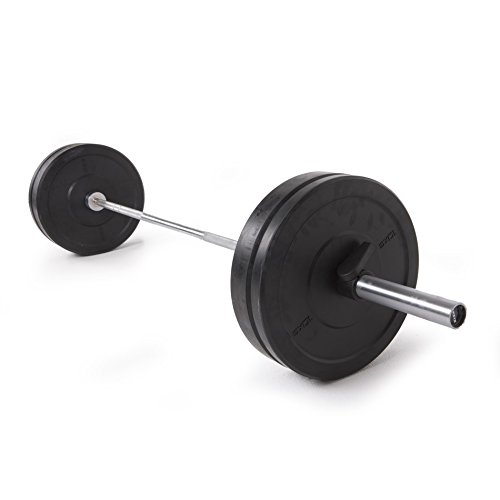 AMAYA SPORT Disco Bumper Black Rubber - 10 kg, Disco de Peso Olímpico Negro de Goma, adaptado a Cross Training, Halterofilia, Power Lifting, Aumento Musculatura