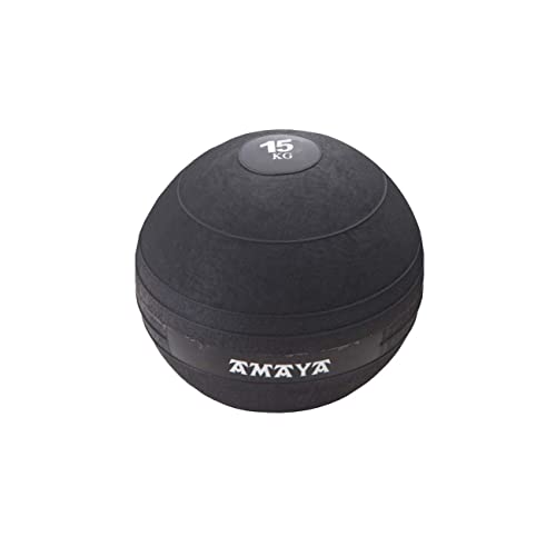 AMAYA SPORT Slam Ball, Balón Medicinal de Arena Antideslizante, Pelota de Peso para Entrenamiento Fitness, Musculación, Entrenamiento Equilibrio, Gimnasio, Entrenar en Casa (15)