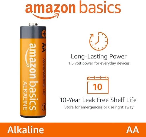 Amazon Basics Pilas alcalinas AA de 1,5 voltios, 48 Unidad, gama Performance (el aspecto puede variar)