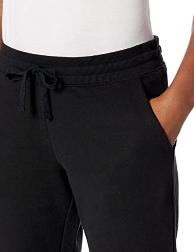 Amazon Essentials Pantalón de chándal en Felpa con Pernera Recta (Disponible en Tallas Grandes) Mujer, Negro, XL