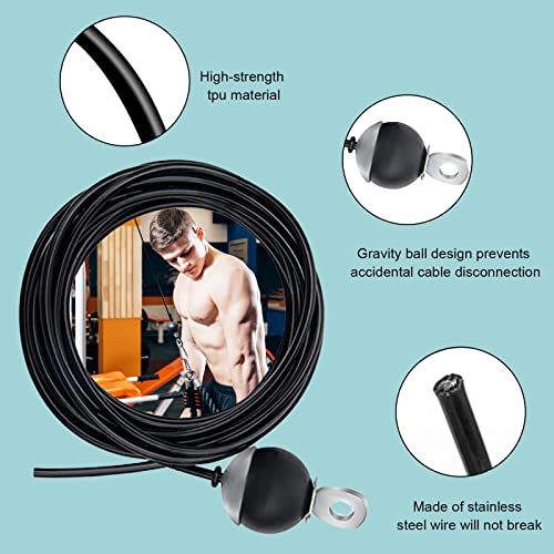 Amfrpar Cable de Acero para Fitness 3m Poleas Gimnasio Cuerda Gimnasio Alambre de Cable de Gimnasio Poleas Alambre Resistente Poleas para Cables Máquina Accesorios Gym en Casa