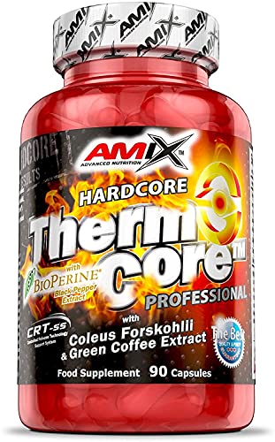 AMIX - Quemador de Grasa - Thermocore - 90 Cápsulas - Complemento para Cotrol de Peso - Complemento Alimenticio con Cafeína - Componentes Naturales - Reduce el Apetito - Fat Burner