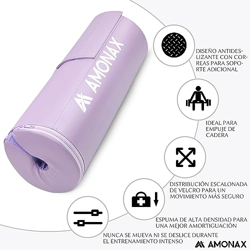 Amonax Almohadilla Barra Gimnasio Hip Thrust, Protector Barra Gimnasio Extra Grueso, Accesorios Gimnasio Resistentes, Almohadilla para Barra de Entrenamiento, Mujeres y Hombres