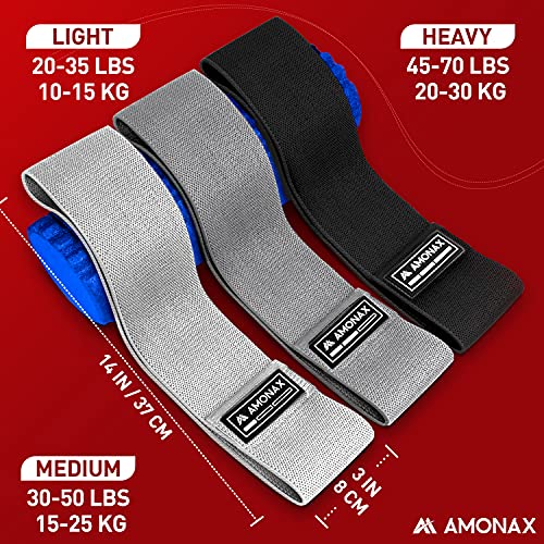 Amonax Bandas de Resistencia de Tela para Mujer, Bandas elasticas gluteos Sentadillas, Bandas elásticas como Equipo de Ejercicio en casa para Perder Peso, Accesorios Gimnasio para piernas y glúteos