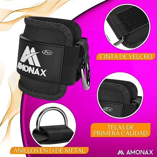 Amonax Glute Training Set (Almohadilla Barra Gimnasio Hip Trust, Bandas Elasticas Gluteos, Tobilleras Deportivas) Ejercicio y Fitness de Piernas de Glúteos, Accesorios Gimnasio (Negro)