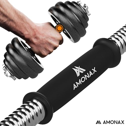 Amonax Pesas y Mancuernas Ajustables 20 30KG, Juego de Pesos Dumbbells Kit Hierro Fundido, Fitness Gimnasio en Casa Musculacion, Weights Set Mujer Halteres Barbell Hombres Ejercicios (Negro 30KG)