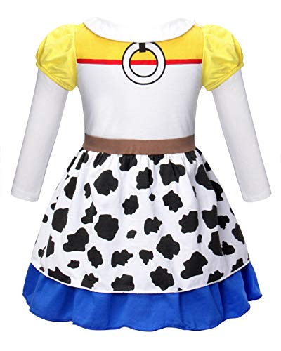 AmzBarley Disfraz Princesa Vestido Jessie Traje Niñas Navidad Fiesta Boda Bautizo Baile Falda Niña Costume Cumpleaños Halloween Cosplay Carnaval 3-4 Años