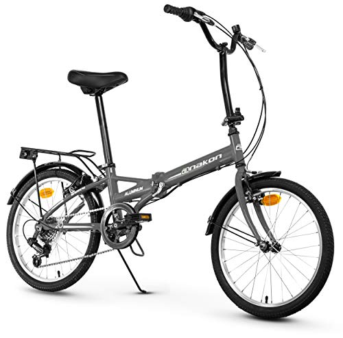 Anakon Folding Sport Bicicleta Plegable, Adultos Unisex, rueda de 20 pulgadas, Gris