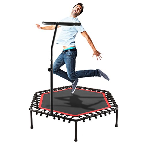 ANCHEER trampolín de Fitness, Mini trampolín con Asas de Espuma Ajustables, trampolín de Salto Interior/Exterior Entrenador de Fitness Bungee para Adultos y niños