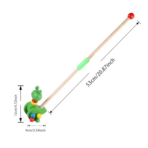 Andador para bebé, Andador de Empuje para bebé, Juguete de Arrastre para Mayores 36 Meses, Juguete de Empuje de Madera, Andador de Empuje para bebé, Juguete de Arrastre de Rana de Dibujos Animados