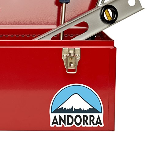 Andorra - 2 x 10 cm - Adhesivo de vinilo para ski/snowboard para iPad, ordenador portátil, equipaje de viaje # 5123 – 10 cm de ancho x 8 cm de largo