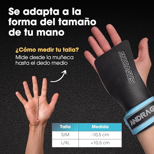 ANDRAGUS Calleras para crossfit-halterofilia-proteccion para manos-calistenia-guantes gimnasia hombre-guantes unisex-previenen ampollas-crossfit