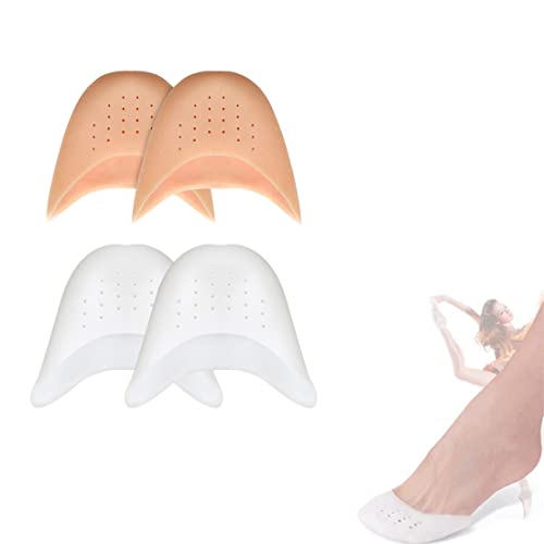 Androxeda 2 Pares Protector Dedos Pie Almohadillas de Gel de Silicona para Dedos de los pies con Agujero Transpirable Ballet Pointe Zapatillas de Baile Zapatillas Tacones Altos Toe Cap Protector