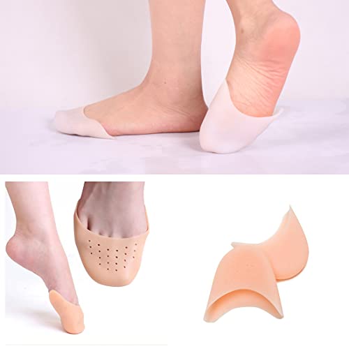 Androxeda 2 Pares Protector Dedos Pie Almohadillas de Gel de Silicona para Dedos de los pies con Agujero Transpirable Ballet Pointe Zapatillas de Baile Zapatillas Tacones Altos Toe Cap Protector