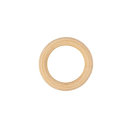 Anillos de madera para manualidades, 10 unidades, diámetro de 5 cm, grosor de 8 mm, color natural