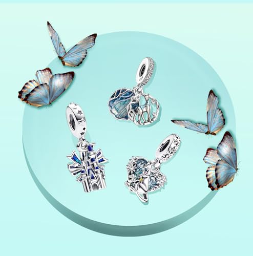 Annmors Charms Abalorios Colgante Cuentas Plata Ley 925 Kangaroo Elk Windmill con Circonita Compatible Europeo Pulsera Collar,Navidad,San Valentín,día de la madre,regalo para mujeres y niñas 3 piezas