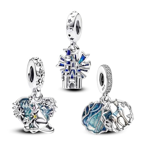 Annmors Charms Abalorios Colgante Cuentas Plata Ley 925 Kangaroo Elk Windmill con Circonita Compatible Europeo Pulsera Collar,Navidad,San Valentín,día de la madre,regalo para mujeres y niñas 3 piezas