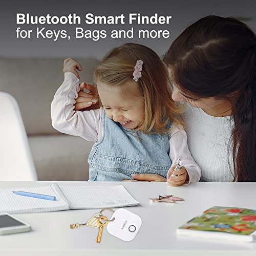 ANTELA Buscador de Artículos Bluetooth Inteligente Buscador de Llaves Compatible con iOS, Android, Blanco