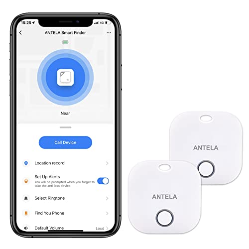 ANTELA Buscador de Artículos Bluetooth Inteligente Buscador de Llaves Compatible con iOS, Android, Blanco