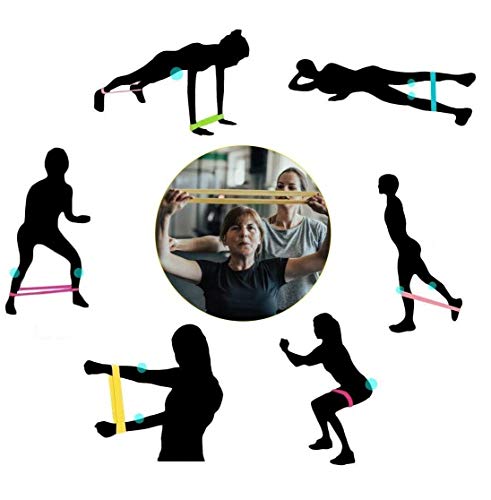 APP LIFE Bandas elásticas para Fitness, [Juego de 5] Banda elástica de Resistencia de látex Natural con Instrucciones de Ejercicio en Italiano y Bolsa de Transporte para Crossfit, Yoga, Pilates