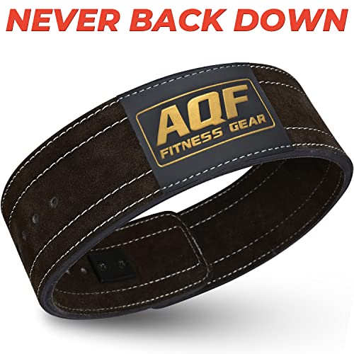 AQF Cinturon Lumbar Gimnasio Palanca Hebilla, 4" Amplio 10mm Gruesa Cinturon Halterofilia Cuero, Cinturón Gym, Faja Gimnasio Levantar Pesas, Powerlifting Belt para Musculacion & Sport