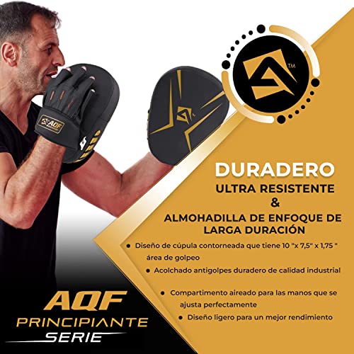 AQF Manoplas Boxeo, Almohadillas de Boxeo, Paos Boxing Mitones, Muay Thai Rex Cuero Curvo Guantes Boxeo, Almohadillas De Enfoque, Focus Pads para MMA & Karate Patas De Oso