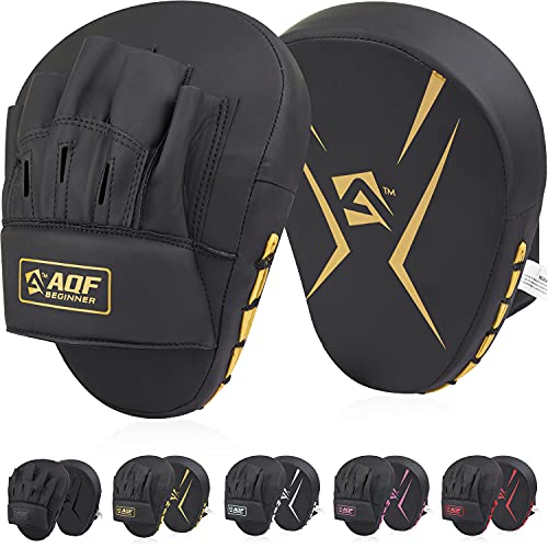 AQF Manoplas Boxeo, Almohadillas de Boxeo, Paos Boxing Mitones, Muay Thai Rex Cuero Curvo Guantes Boxeo, Almohadillas De Enfoque, Focus Pads para MMA & Karate Patas De Oso