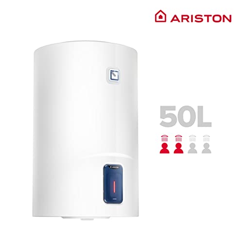 Ariston, Lydos R - Calentador de Agua Electrico Vertical, Termo 50 Litros, Regulación Externa + Titanio en Depósito, 48x45x56,8 cm - Fabricado para Instalación en España (Clase Energética C)