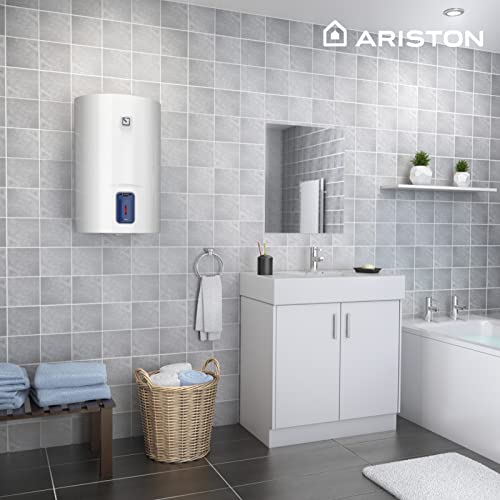 Ariston, Lydos R - Calentador de Agua Electrico Vertical, Termo 50 Litros, Regulación Externa + Titanio en Depósito, 48x45x56,8 cm - Fabricado para Instalación en España (Clase Energética C)