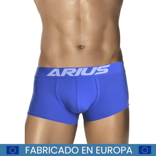 ARIUS Calzoncillo Boxer con Relleno Trasero para Aumentar el Volumen y tamaño de glúteos y Levanta Color Azul - Push up y Relleno de Nalgas - Men’s Padded Buttocks (L)