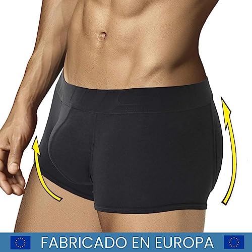 ARIUS Calzoncillo Boxer con Relleno Trasero y Relleno Delantero para Aumentar el Volumen y tamaño de glúteos y Dar Volumen y Forma a los atributos Masculinos - Men's Shapewear (Grande)