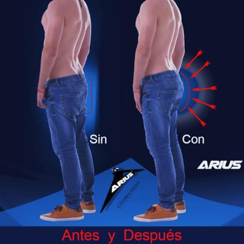 ARIUS Pack 2 Calzoncillos Boxer con Relleno Trasero para Aumentar el Volumen y tamaño de glúteos y Levantar. Los 2 Iguales en Color Negro - Push up y Relleno de Nalgas (Talla M)