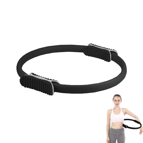 Aro de Pilates para Entrenamiento - Anillo de Yoga con Doble Asa – Círculo Pilates Fitness de Resistencia y Flexibilidad - Aro mágico para piernas y Brazos.