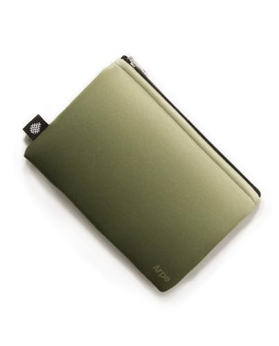 Arpe - Neceser Pequeño de Tejido Opticlean Sostenible y Artesanal | Portadocumentos y Bolsa de Viaje | para Maquillaje y Esenciales | Reutilizable y Versátil | Eco Friendly | 12x18cm (Olive Green)