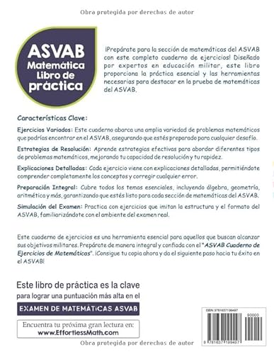 ASVAB Cuaderno de ejercicios de matemáticas: El repaso más completo para la sección de matemáticas del examen ASVAB