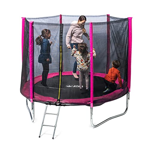 ATAA Cama elástica Infantil 250 - Rosa - Trampolín para niños y niñas con Red de Seguridad Ideal para Exterior