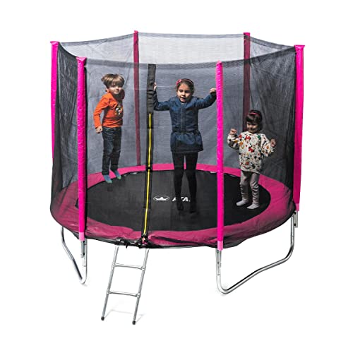 ATAA Cama elástica Infantil 250 - Rosa - Trampolín para niños y niñas con Red de Seguridad Ideal para Exterior