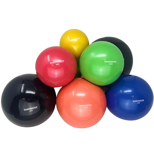 ATC Handels GmbH Pelota de peso suave individual con diferentes pesos rellenos de arena para yoga, pilates, rehabilitación y fitness – Pelota de tonificación Heavy Ball, 0,5 kg