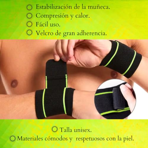 Ateneabox Muñequeras Gym para Hombre y Mujer Muñequera para, Padel,Crossfit, Calistenia,RDX,Tenis,Kettlebell,Levantamiento de Pesas y Mancuernas (Amarillo Fluorescente)