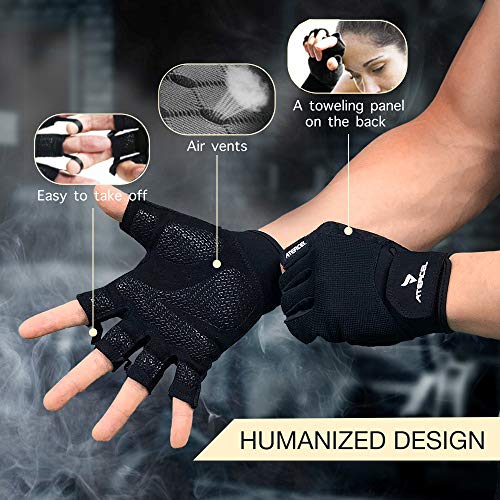 ATERCEL Guantes de Entrenamiento, Mejores Guantes de Ejercicio para Levantamiento de Pesas, Ciclismo, Gimnasio, Entrenamiento, Transpirables y Ajustados