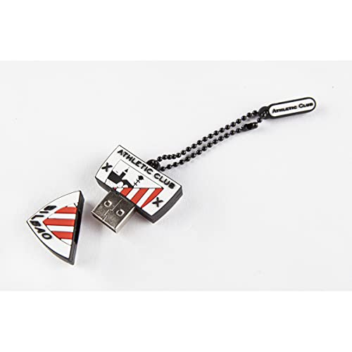 Athletic Club de Bilbao - Pendrive de 16 GB - Forma y Colores del Escudo del Club - Incluye Pequeño Colgante - Acabado Engomado y de Ligero Peso - Producto Oficial del Equipo