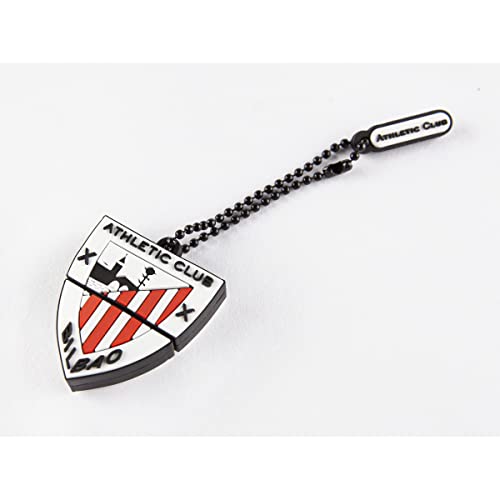 Athletic Club de Bilbao - Pendrive de 16 GB - Forma y Colores del Escudo del Club - Incluye Pequeño Colgante - Acabado Engomado y de Ligero Peso - Producto Oficial del Equipo