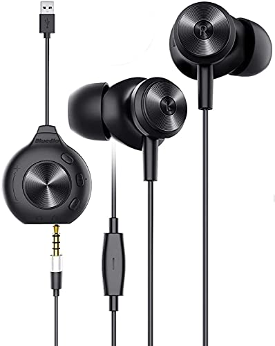 Auriculares In Ear, Bluedio Li Pro Auriculares con Cable con Micrófono, Diseño Magnético, Estéreo Envolvente Virtual USB de 7.1 Canales, para Todos Auriculares de 3.5 mm Enchufe