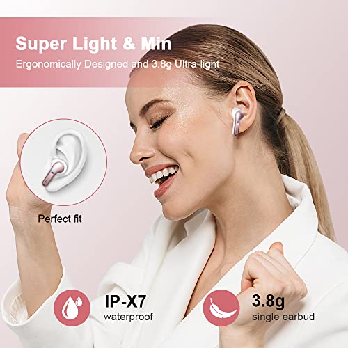 Auriculares Inalámbricos, 2023 Auriculares Bluetooth 5.3 con HD Micrófono, HiFi Estéreo, Cascos Inalambricos Bluetooth Pantalla LED Doble, 40H In-Ear Auriculares IP7 Impermeable, Control Táctil, USB-C