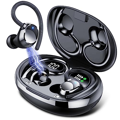 Auriculares Inalambricos Deportivos, 60H Auriculares Bluetooth 5.3 HiFi Estéreo con 4HD Micro y Cancelacion Ruido ENC, Dual LED Pantalla, IP7 Impermeable, Cascos Inalambricos in Ear Running, Negro…