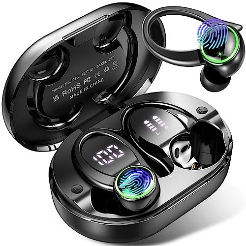 Auriculares Inalámbricos Deportivos, Auriculares Bluetooth 5.3 con HD Mic, 50H de Reproducción, Cascos Inalambricos con HiFi Estéreo y Cancelacion Ruido ENC, IP7 Impermeable, Carga Rápida USB-C, 2023