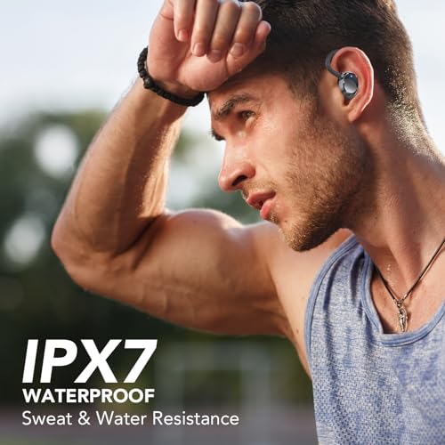 Auriculares Inalambricos Deportivos, Auriculares Bluetooth 5.3 con powerbank, 120H HiFi Estéreo con 4HD Micro y Cancelacion Ruido ENC, IPX7 Impermeable, Cascos Inalambricos in Ear Running