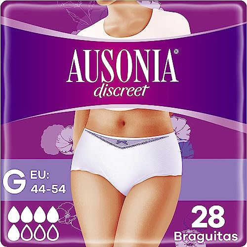 AUSONIA Discreet Ropa Interior Para Pérdidas, Braguitas Mujer, Retiene Los Olores, La Humedad, Evita Pérdidas, 28 unidades