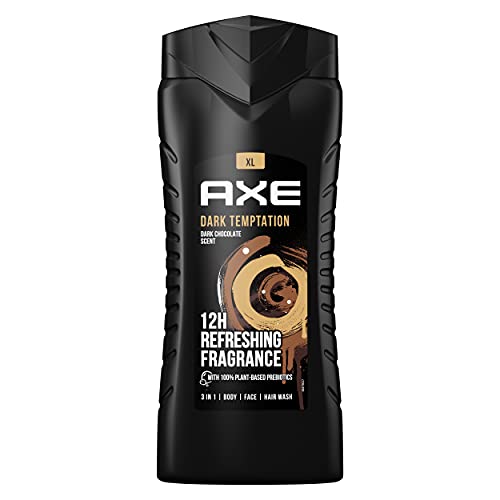 Axe Gel de Ducha y Champú para Hombre Dark Temptation 3en1 400ml - Pack de 4