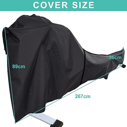 AXPQHL Cubierta de la MáQuina de Remo, Cubierta Protectora de la MáQuina de Remo Impermeable 600D Compatible con máquinas de Remo Concept 2 Modelo C y D, Negro, 105"(L) x 35"(H)